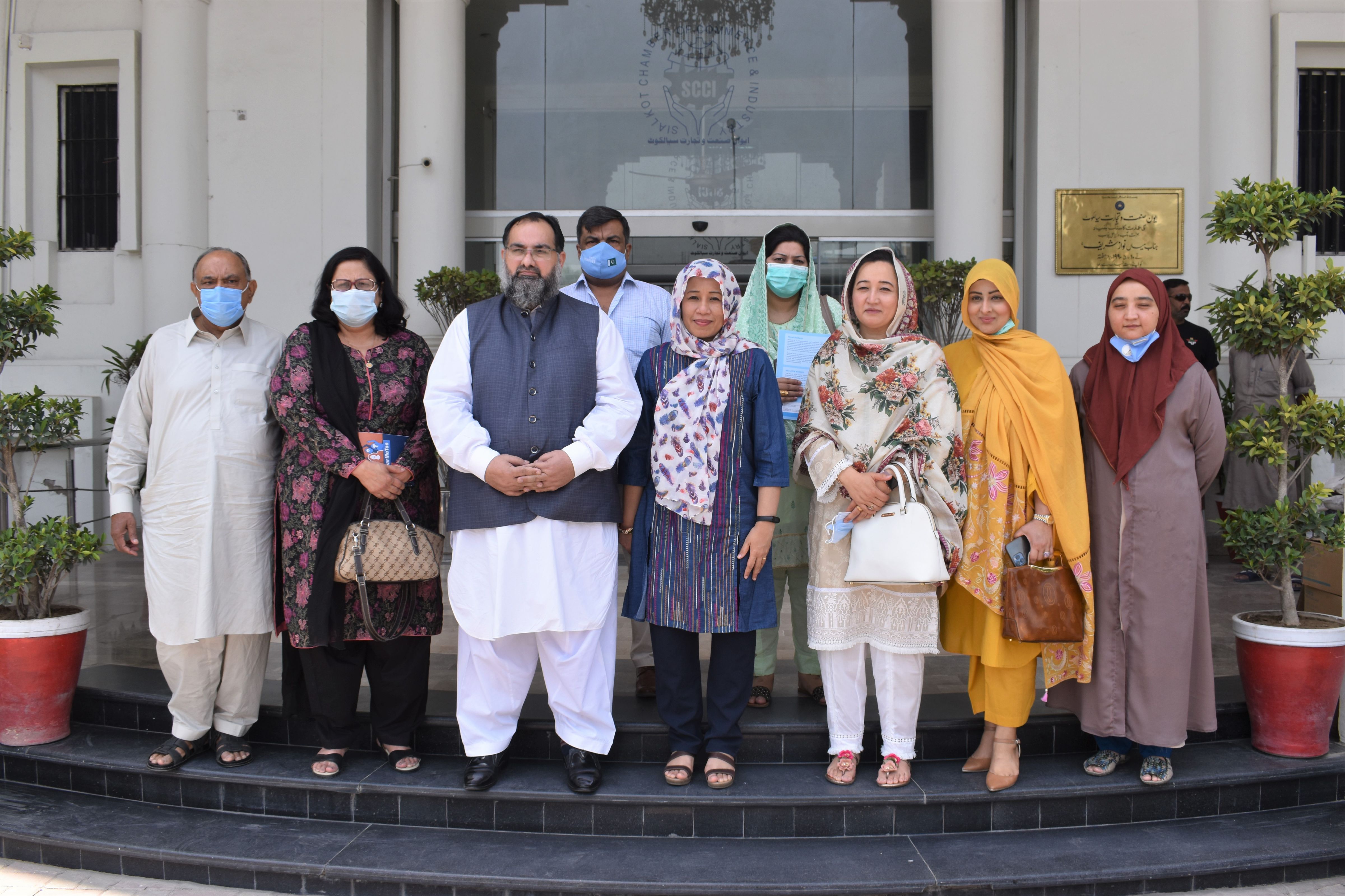 On June 18, 2021, Mr. Khuram Aslam, Senior Vice President, SCCI chaired a meeting on “Socio-Economic Empowerment of Home-based working Women and women with disabilities in District Sialkot” project initiated by Baidari-e-Sialkot and UNWOMEN. Ms. Sharmeela Rasool, Country Representative and senior members of UN WOMEN briefed Senior Vice President Chamber about the initiatives to be taken under this project.