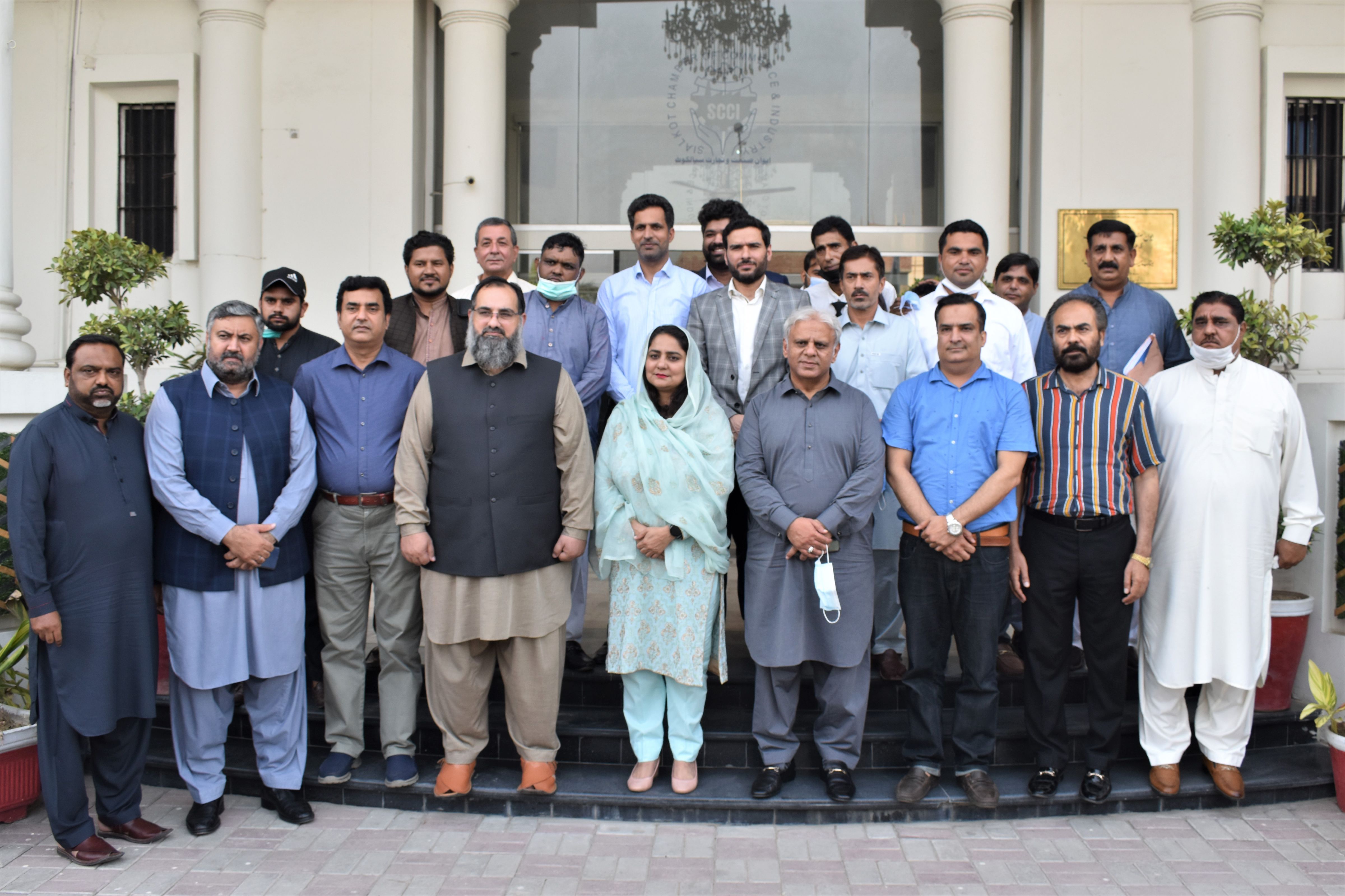 On August 24, 2021, An awareness session on “Benami Transactions (Prohibition) Act, 2017” was held at Sialkot Chamber of Commerce & Industry by Dr. Yasmeen Fatima, Commissioner Benami Zone, FBR with Mr. Khuram Aslam, Senior Vice President and Mr. Ansar Aziz Puri, Vice President, SCCI in Chair.  Executive Committee Members, SCCI and senior business community of Sialkot also participated in this session.