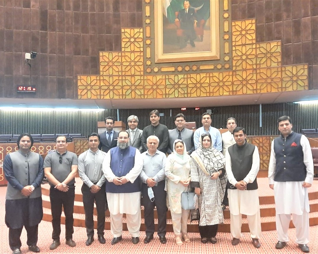 On September 16, 2021, A delegation of Sialkot Chamber of Commerce & Industry led by Mr. Khuram Aslam, Senior Vice President and Mr. Ansar Aziz Puri, Vice President, SCCI visited National Assembly of Pakistan .   During the visit, Mr. Khuram Aslam appreciated the role of the national assembly as it keeps a check on the government and ensures that the government functions within the parameters set out in the Constitution.  Mr. Asif Manzoor, Mr. Umair Mir, Mr. Muhammad Idrees, Mr. Aneel Sarfraz, Mr. Shahid Nadeem Mughal, Mr. Ali Amer Bhatti, Ms. Syeda Shabina Gillani, Mrs. Shabnam Asif, Mr. Sheikh Zohaib Rafique Sethi, Mr. Mian Asif Ali, Mr. Sheikh Faisal Naveed, Mr. Hafiz Shamas Hameed, Mr. Muhammad Sarwar, Executive Committee Members of Sialkot Chamber were also part of the said Delegation.