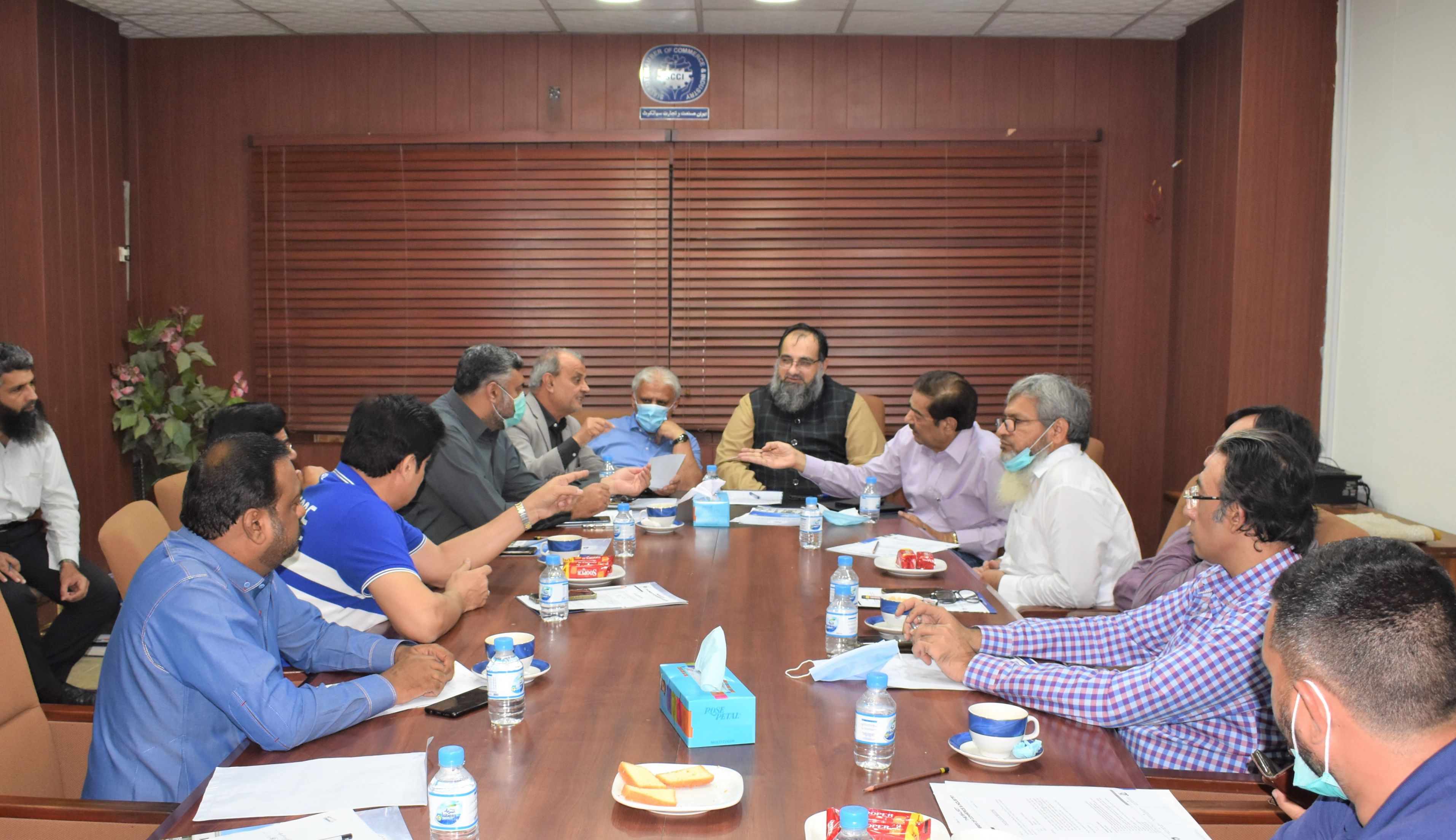 On September 09, 2021, A joint meeting of Trade Bodies of Sialkot was held at Sialkot Chamber of Commerce & Industry to finalize Purchase Formula in respect to 5% Withholding Sales Tax for submission of report to Federal Board of Revenue.   Mr. Khuram Aslam, Senior Vice President and Mr. Ansar Aziz Puri, Vice President chaired the meeting. Mr. Fazal Jilani, Chairman AirSial and prominent business community attended the meeting.