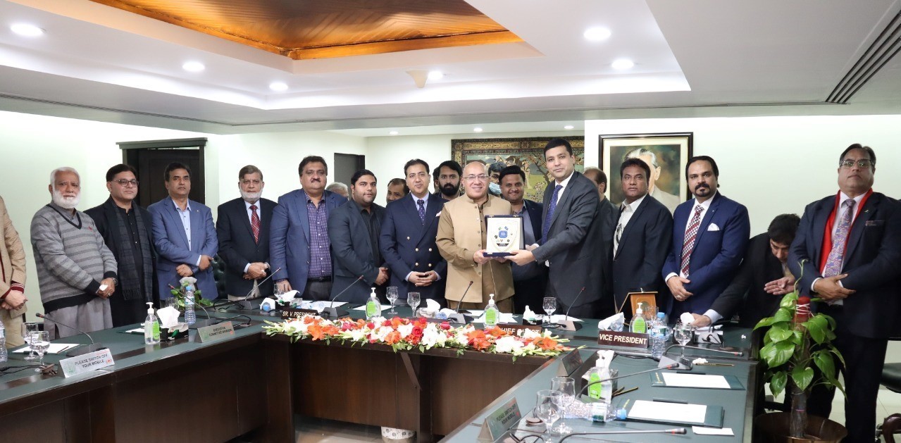 On February 12, 2022, Sheikh Zohaib Rafique Sethi, Senior Vice President, Sialkot Chamber along with Executive Committee Members of Sialkot Chamber of Commerce & Industry visited Lahore Chamber of Commerce & Industry.    During the meeting, Sheikh Zohaib Rafique Sethi said that Business Community of Lahore and Sialkot should collaborate and cooperate with each other at secretariat level in order to resolve the issues of the industry. Mr. Zohaib Rafique Sethi also invited the Lahore Chamber of Commerce & Industry to arrange joint meetings with Sialkot Chamber in order to identify the areas of cooperation and raise collective voice in Government Corridors.