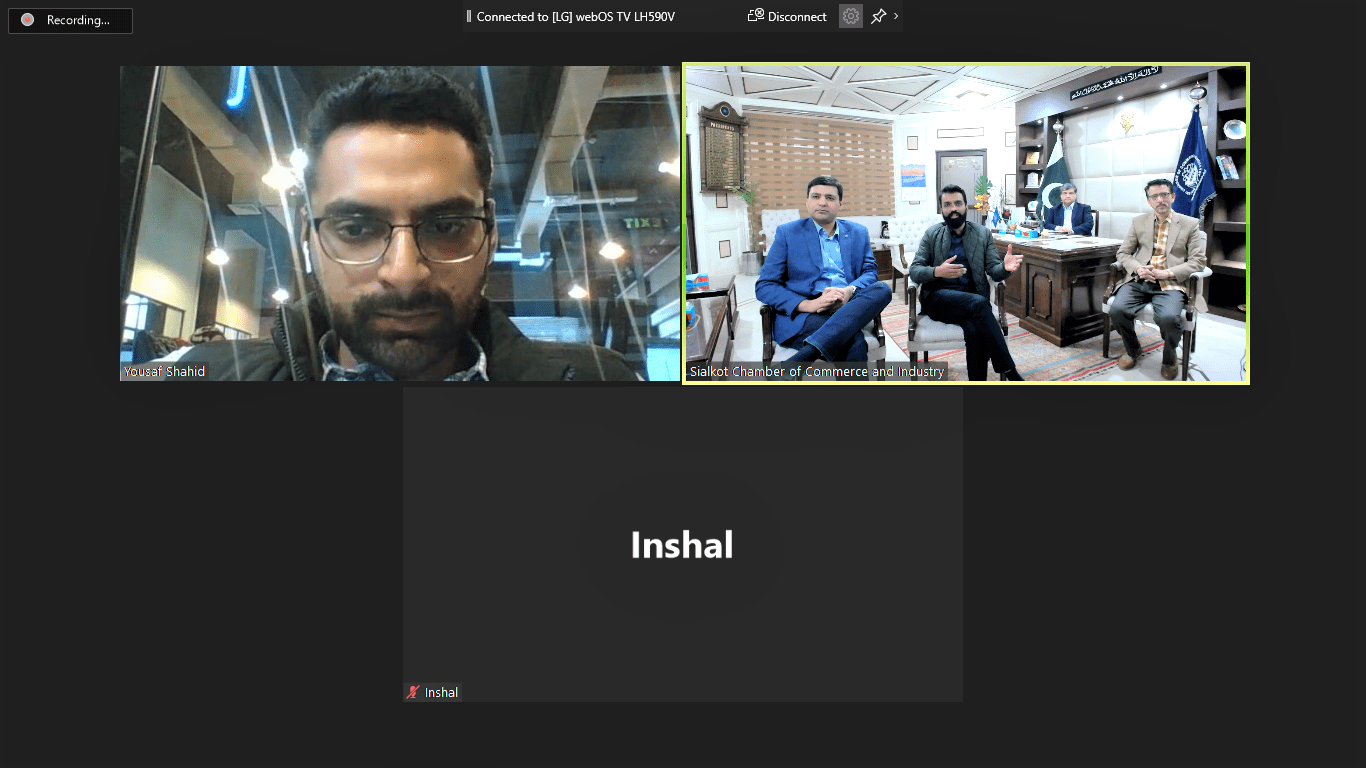 An Online meeting was held between the Sialkot Chamber of Commerce & Industry and representative of Paypro on February 24, 2022.