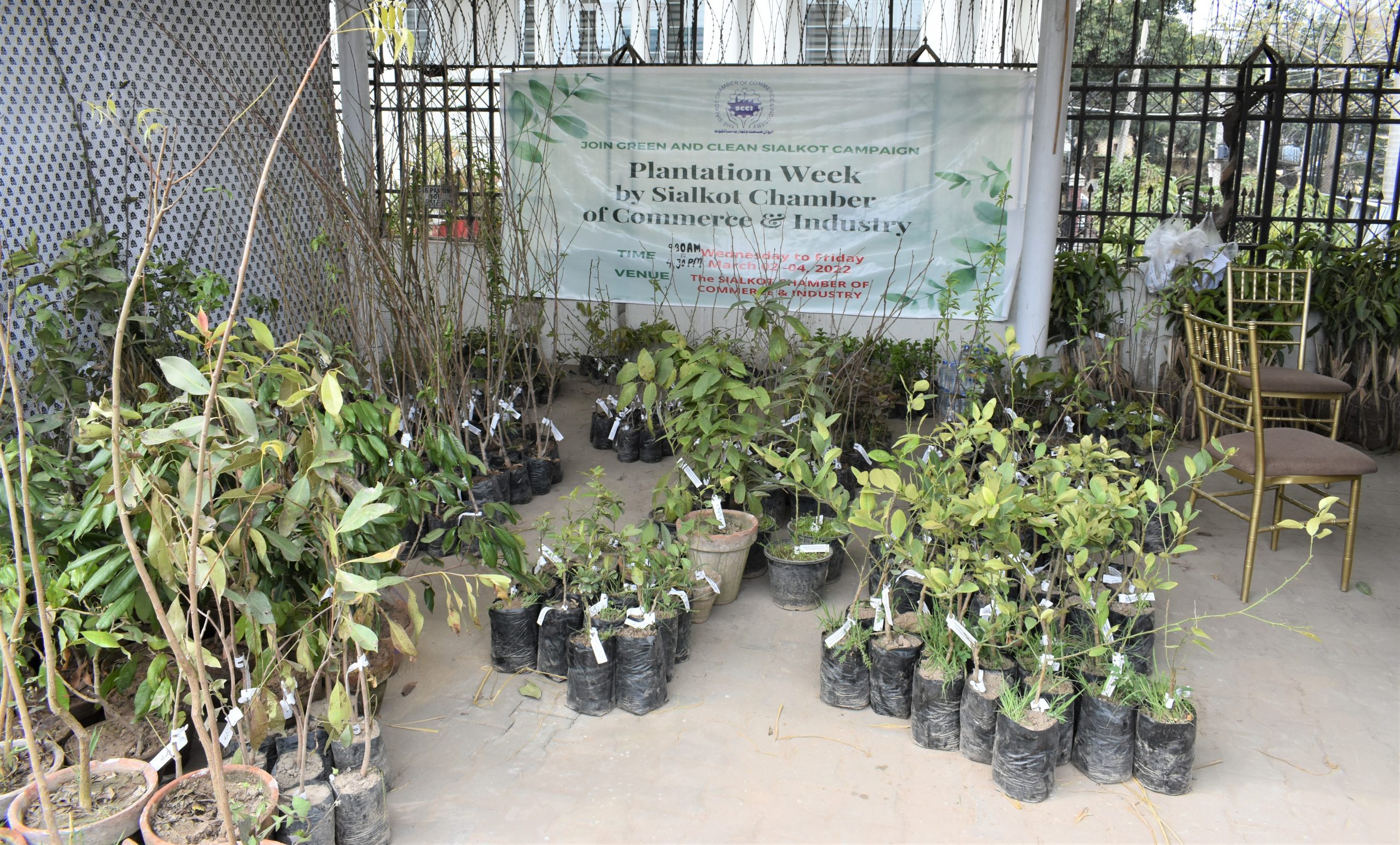 Sialkot Chamber of Commerce & Industry celebrated Plantation week from March 02-04, 2022 under Plantation drive (Clean Green Pakistan) showing commitment to a green future and doing a part in reversing climate change.