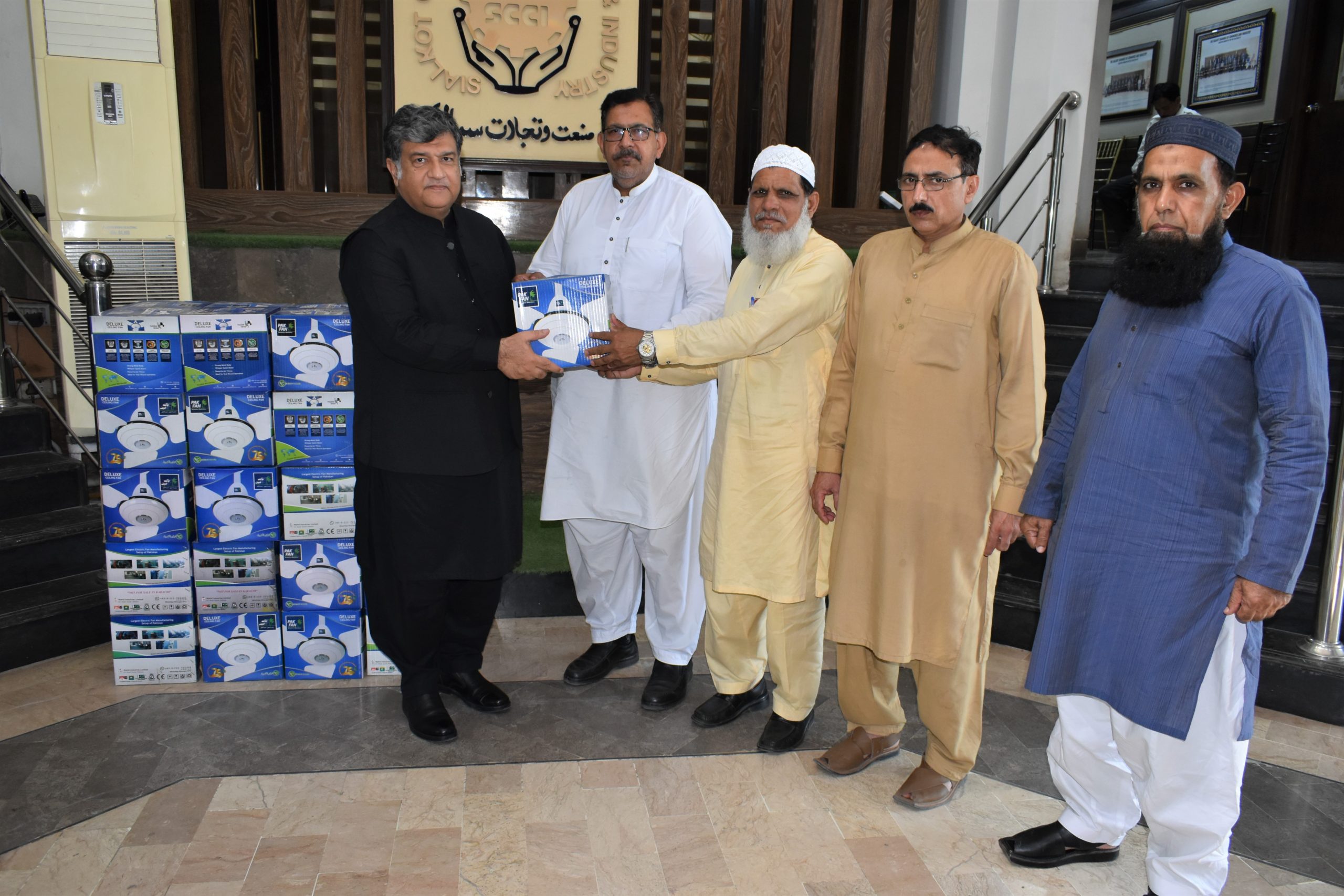 On June 04, 2022, The Sialkot Chamber of Commerce & Industry contributed 50 Electric fans to Govt. College of Technology Sialkot.