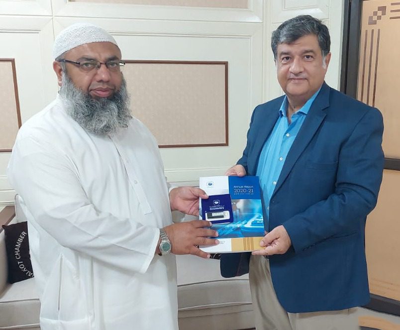 On July 16, 2022, Engr. Syed Faiq Shah, Former President of Kohat Chamber called on Mian Imran Akbar, President, Sialkot Chamber to discuss matters of Mutual Interest.