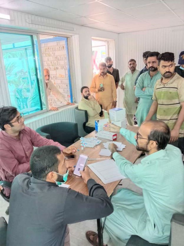 Laborers receiving COVID-19 vaccination under SCCI initiated COVID-19 Mobile Vaccination Drive within their Factories. To avail this facility of vaccination, you are requested to fill up the online form. Link for Registration is provided below: Form Link: http://forms.scci.com.pk/vaccination-form-scci/ Please Note that PKR 10,000/Day to be paid to SCCI after registering for this facility at Cash counter in Sialkot Chamber of Commerce & Industry, Paris Road, Sialkot. Laborers receiving COVID-19 vaccination under SCCI initiated COVID-19 Mobile Vaccination Drive within their Factories. To avail this facility of vaccination, you are requested to fill up the online form. Link for Registration is provided below: Form Link: http://forms.scci.com.pk/vaccination-form-scci/ Please Note that PKR 10,000/Day to be paid to SCCI after registering for this facility at Cash counter in Sialkot Chamber of Commerce & Industry, Paris Road, Sialkot.