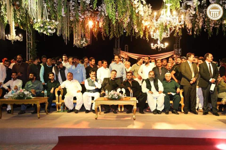 Mr. Khuram Aslam, Senior Vice President , Mr. Ansar Aziz Puri, Vice President and Members of Executive Committee, Sialkot Chamber of Commerce & Industry at Inauguration Ceremony  of Dancing Fountain at Citi Housing Sialkot on August 28, 2021.