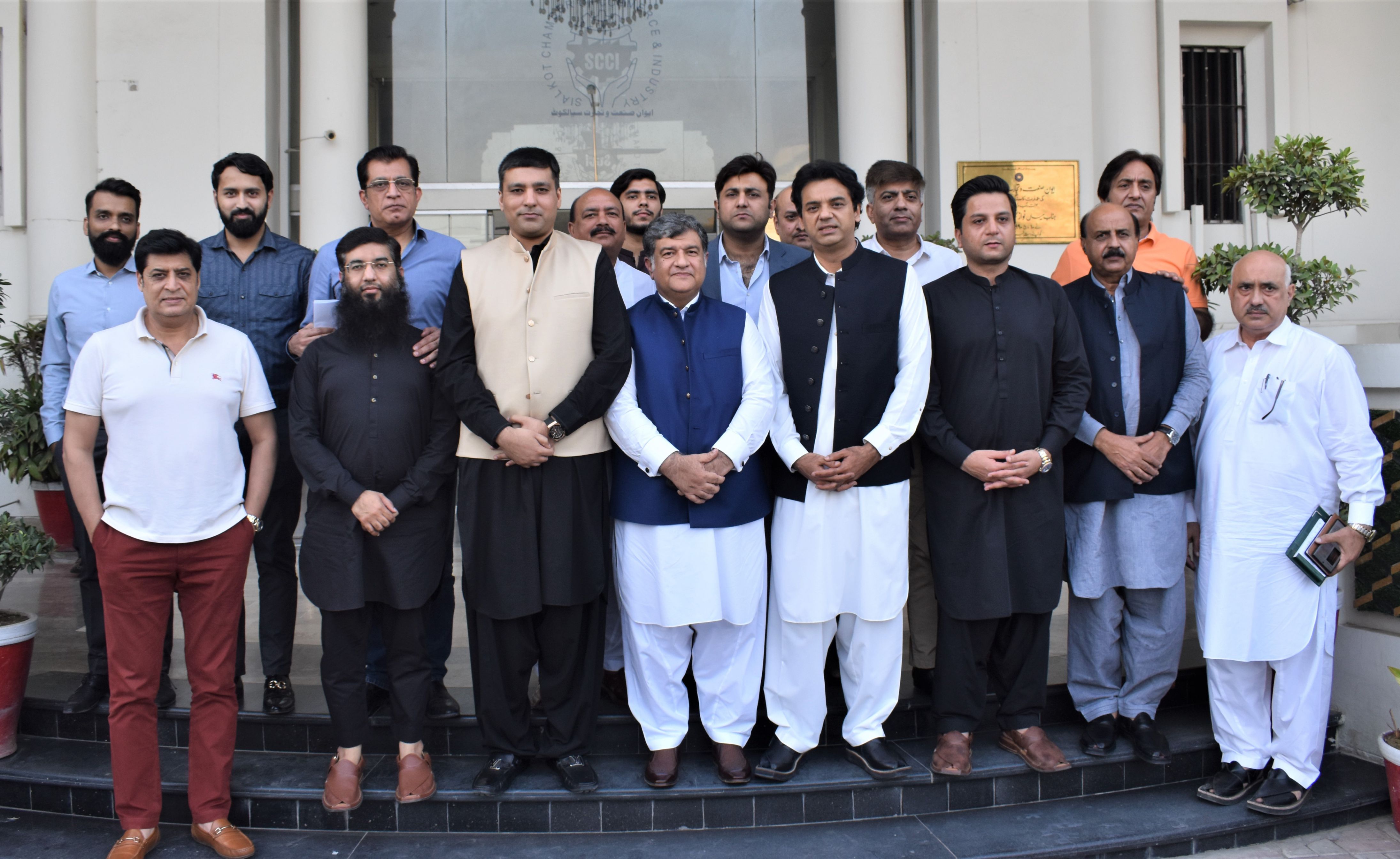 On October 16, 2021, Mr. Usman Dar, Special Assistant to the Prime Minister on Youth Affairs and Ch Muhammad Akhlaq, Provincial Minister of Punjab for Special Education visited Sialkot Chamber of Commerce & Industry and had a meeting with President, Senior Vice President and Vice President, SCCI to discuss matters related to Industry of Sialkot. On October 16, 2021, Mr. Usman Dar, Special Assistant to the Prime Minister on Youth Affairs and Ch Muhammad Akhlaq, Provincial Minister of Punjab for Special Education visited Sialkot Chamber of Commerce & Industry and had a meeting with President, Senior Vice President and Vice President, SCCI to discuss matters related to Industry of Sialkot.
