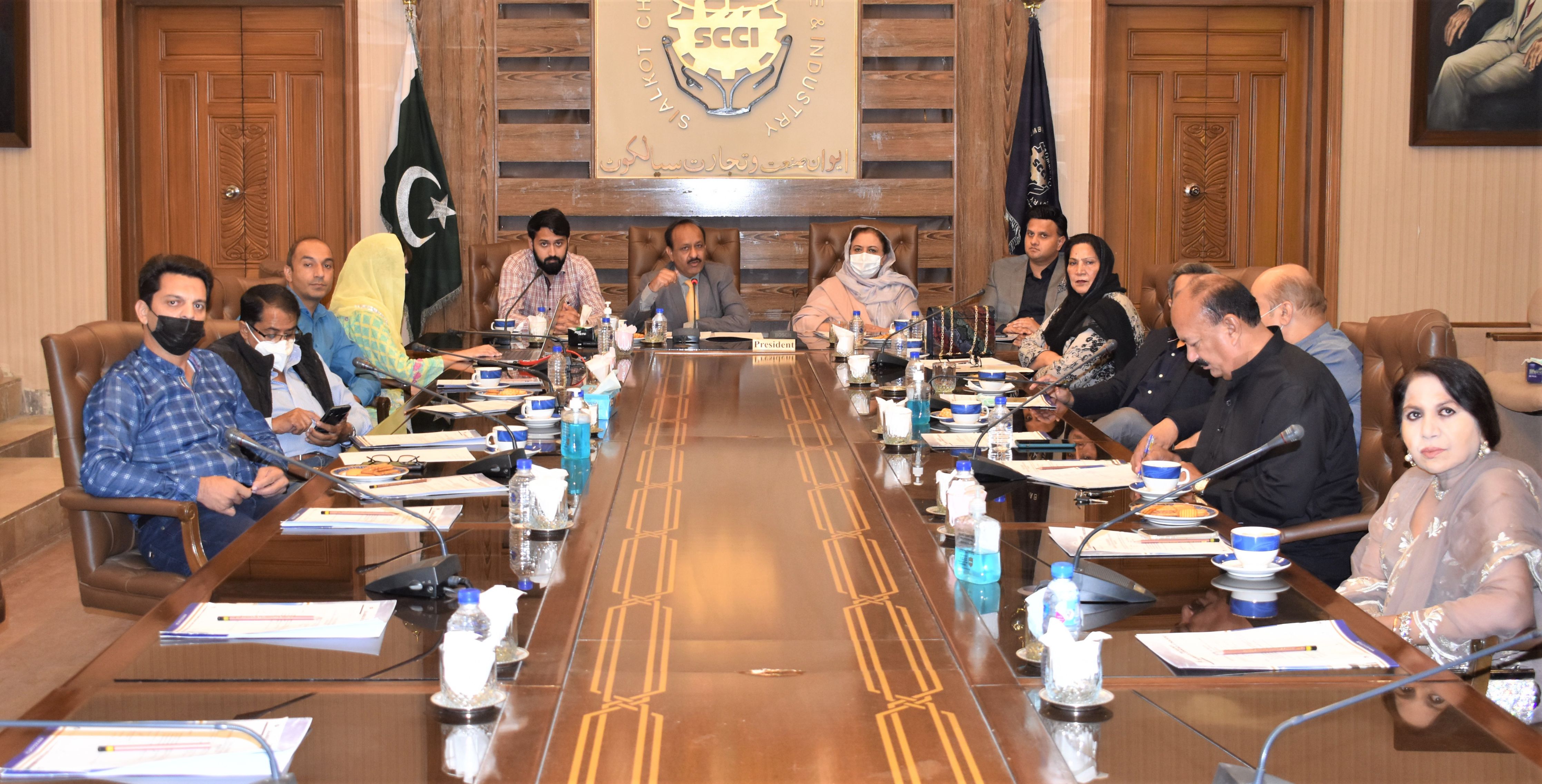 On October 23, 2021, Departmental Committee on Garrison HQ/ Cantonment Board Affairs held its 1st meeting of the Tenure 2021-22. Mr. Sheikh Zahid Hameed, Chairman, Cantonment Committee gave a presentation on projects initiated by the Cantonment committee to facilitate the Community and SCCI Members. Discussion was held to complete the existing projects as well as to take some new steps for further developments under the scope of this committee. On October 23, 2021, Departmental Committee on Garrison HQ/ Cantonment Board Affairs held its 1st meeting of the Tenure 2021-22. Mr. Sheikh Zahid Hameed, Chairman, Cantonment Committee gave a presentation on projects initiated by the Cantonment committee to facilitate the Community and SCCI Members. Discussion was held to complete the existing projects as well as to take some new steps for further developments under the scope of this committee.