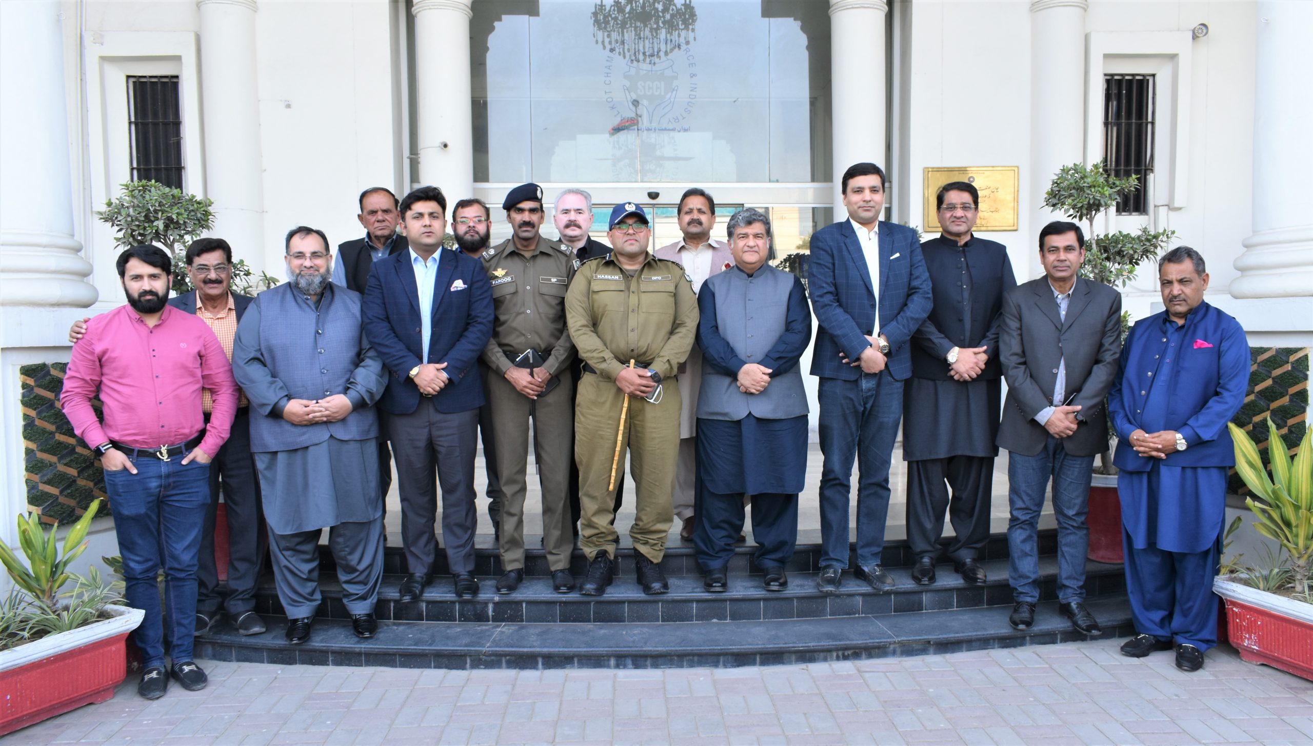 On March 10, 2022, Mr. Hassan Iqbal, District Police Officer Sialkot visited the Sialkot Chamber of Commerce & Industry and had a meeting with Mian Imran Akbar, President Sialkot Chamber.  During the meeting, Mian Imran Akbar said that Safe City Project should be Launched in Sialkot as per the criterion of safe city project being launched in other big cities of Punjab like Lahore etc. Mr. Hassan Iqbal was requested to establish a Driving License Office at premises of Sialkot Chamber. On which, he assured his all-possible support regarding this facilitation office. President Chamber said that District police Sialkot should also take effective measures to improve the traffic management system of city especially during the school and factories workers leaving hours.